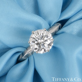 Tiffany & Co. Platinum Diamond Setting Ring 1.52ct D/VS2